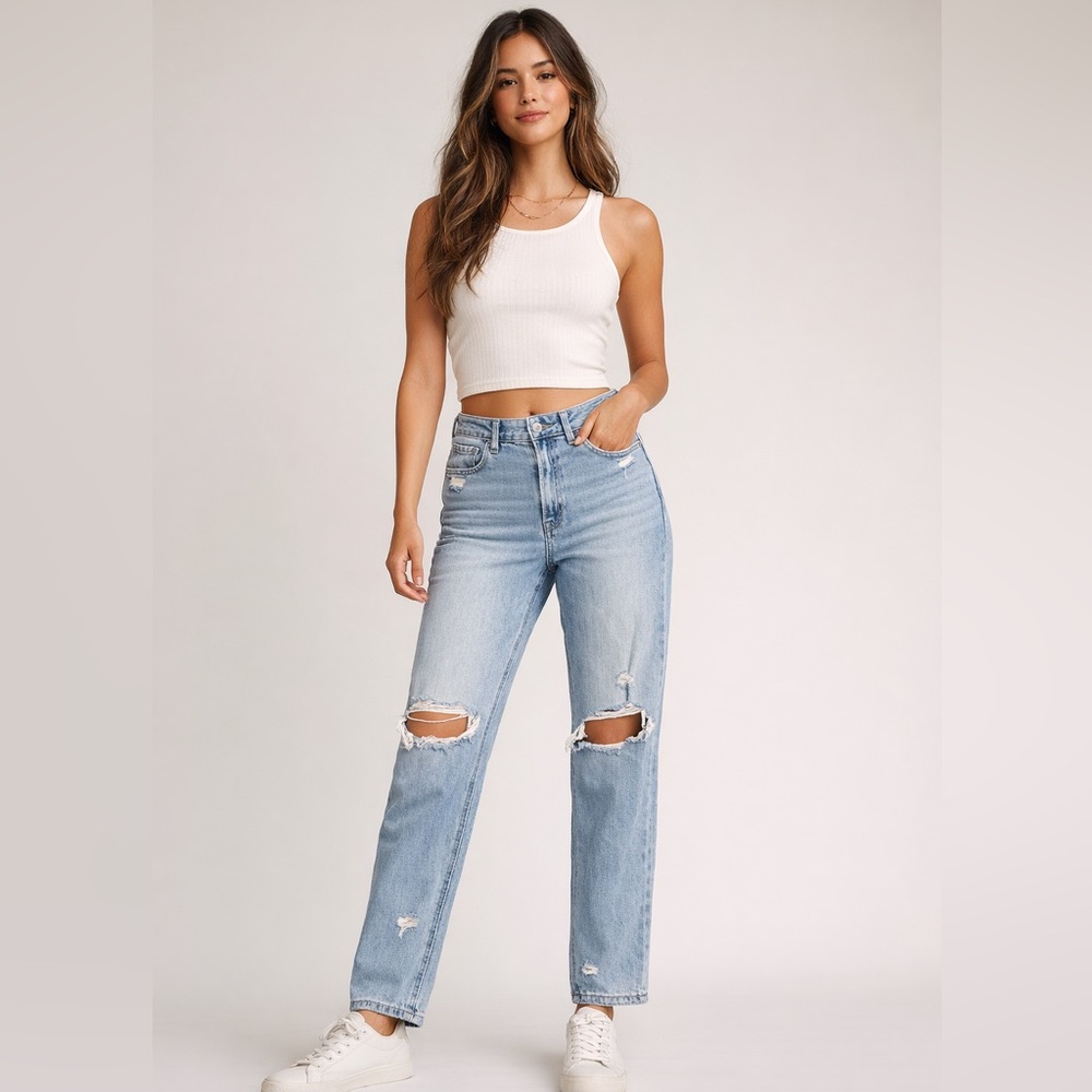 American Eagle Distressed Mom Jeans